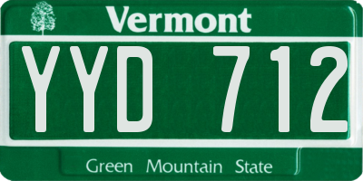 VT license plate YYD712