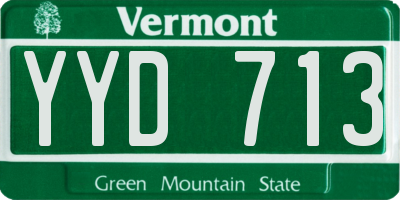 VT license plate YYD713