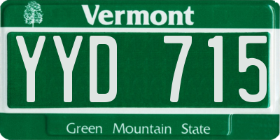VT license plate YYD715
