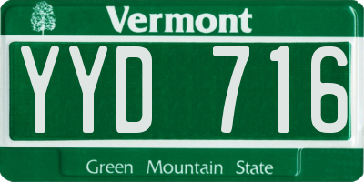 VT license plate YYD716