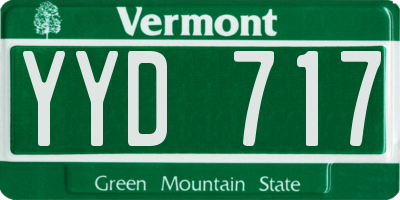 VT license plate YYD717