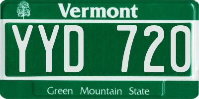 VT license plate YYD720