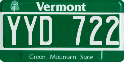 VT license plate YYD722