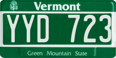 VT license plate YYD723