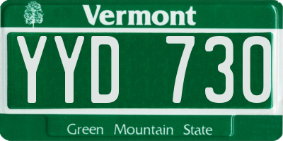 VT license plate YYD730