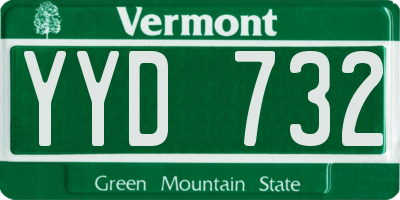 VT license plate YYD732