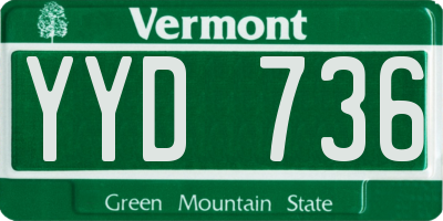 VT license plate YYD736