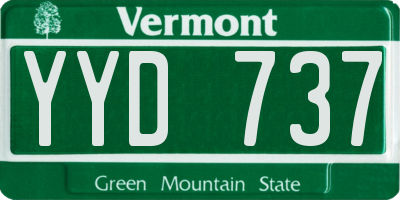 VT license plate YYD737