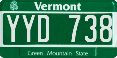 VT license plate YYD738