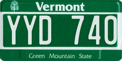 VT license plate YYD740