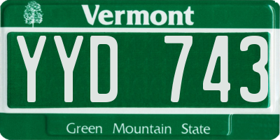 VT license plate YYD743