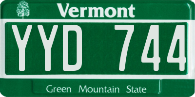 VT license plate YYD744