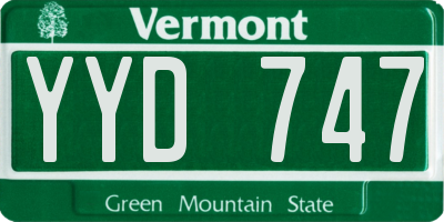 VT license plate YYD747