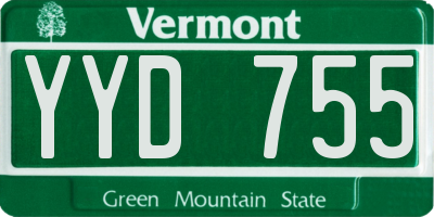 VT license plate YYD755