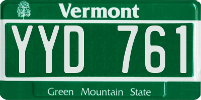 VT license plate YYD761