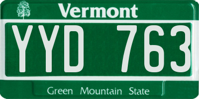 VT license plate YYD763