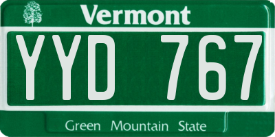 VT license plate YYD767