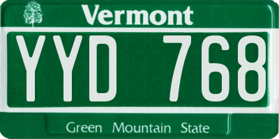 VT license plate YYD768