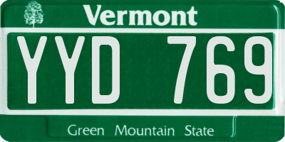 VT license plate YYD769