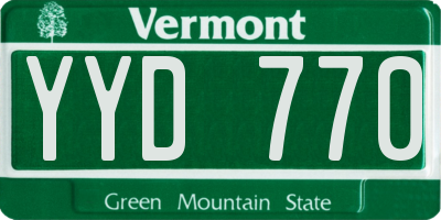 VT license plate YYD770