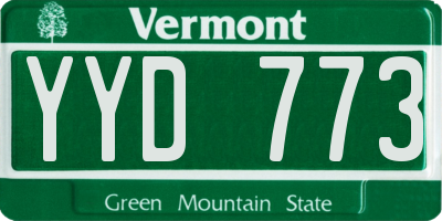 VT license plate YYD773