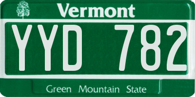 VT license plate YYD782