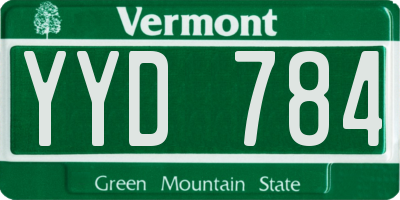 VT license plate YYD784