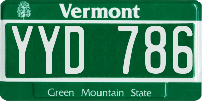 VT license plate YYD786