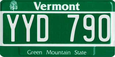 VT license plate YYD790