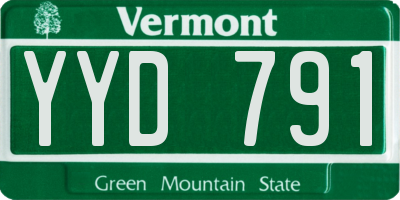 VT license plate YYD791