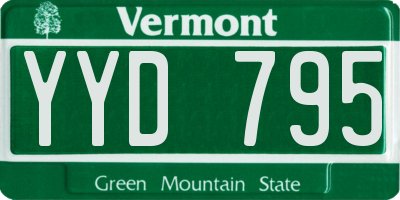 VT license plate YYD795