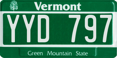 VT license plate YYD797