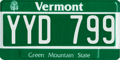 VT license plate YYD799