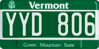 VT license plate YYD806
