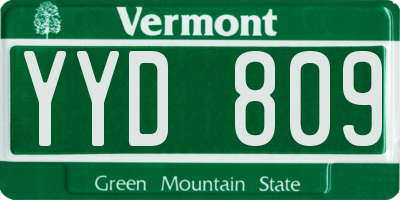 VT license plate YYD809