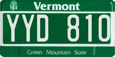 VT license plate YYD810