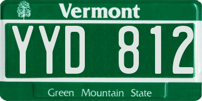 VT license plate YYD812