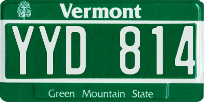 VT license plate YYD814
