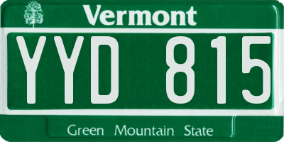 VT license plate YYD815