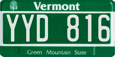 VT license plate YYD816