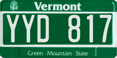 VT license plate YYD817