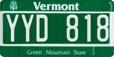 VT license plate YYD818