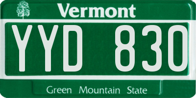 VT license plate YYD830