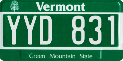 VT license plate YYD831