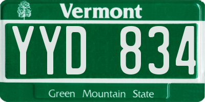 VT license plate YYD834