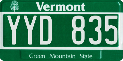 VT license plate YYD835
