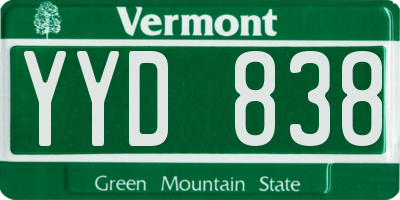 VT license plate YYD838