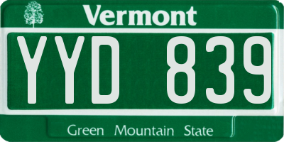 VT license plate YYD839