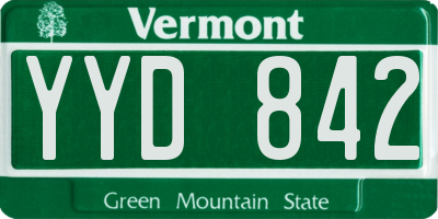 VT license plate YYD842