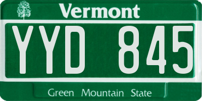 VT license plate YYD845